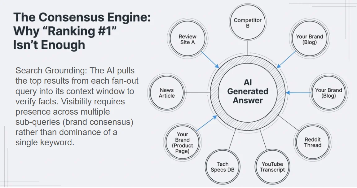 GEO framework and visibility monitoring chart